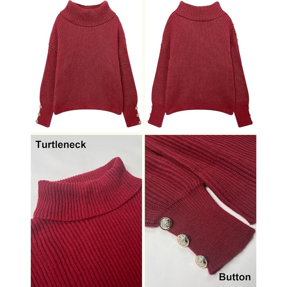 Chic Cropped Pullover With Button Cuffs - Women's… - image 6